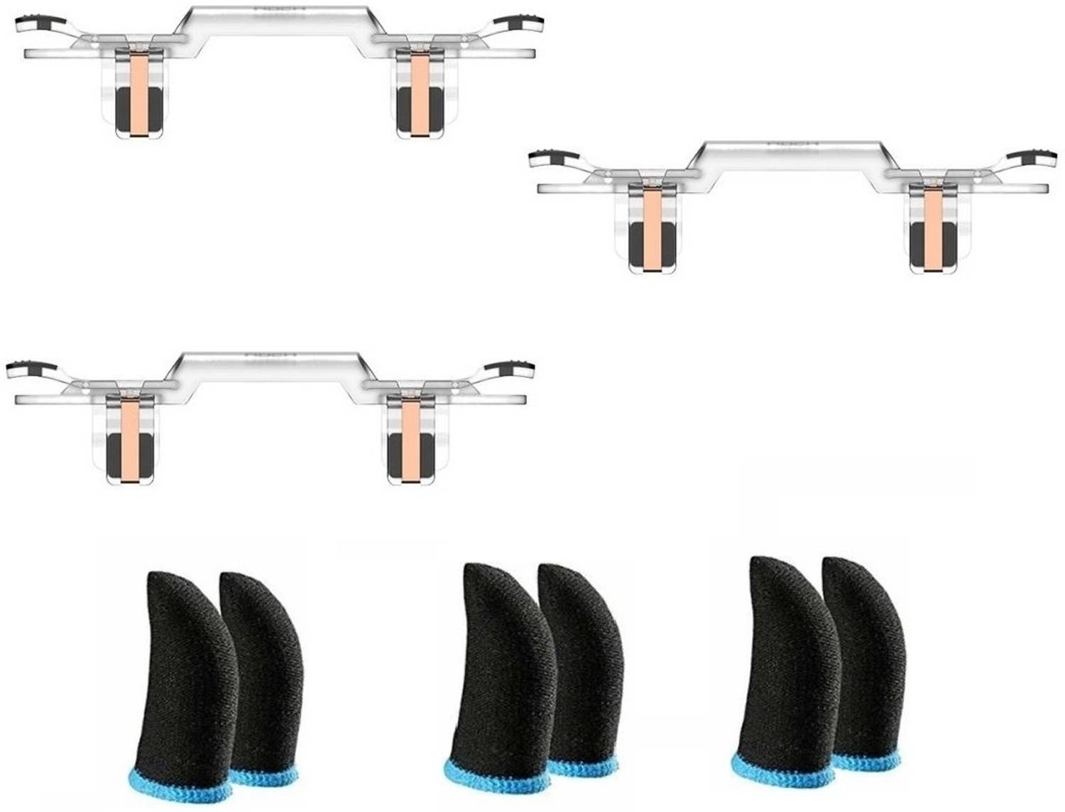 FKU [3 PAIR] 5.56 Mobile Game Controller Trigger Aim Button & [3 PAIR] Finger sleeve  Joystick