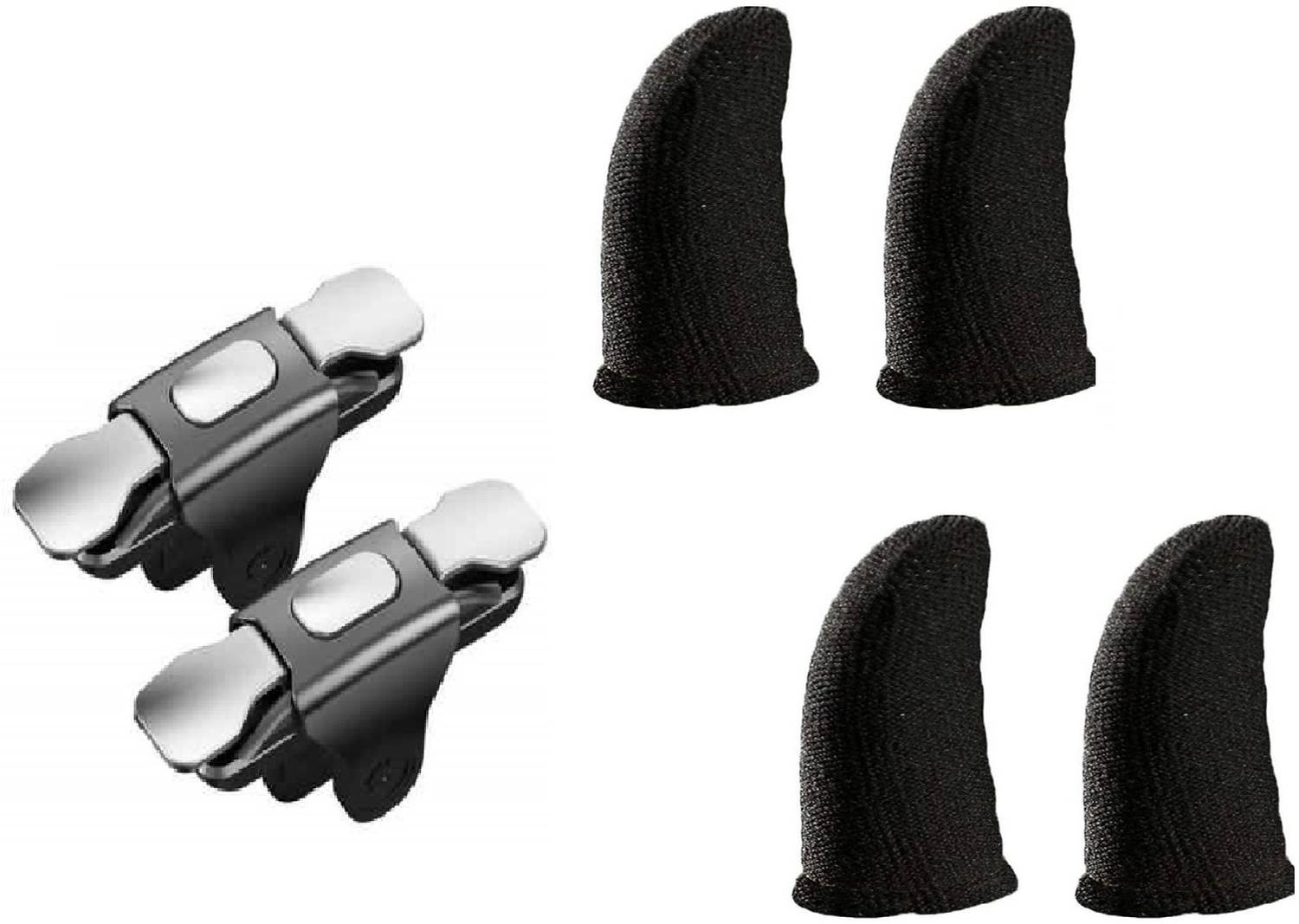 FKU [1PAIR] S03 Mobile Game Controller [L1+R1] Trigger & 2 PairFinger sleeve  Joystick