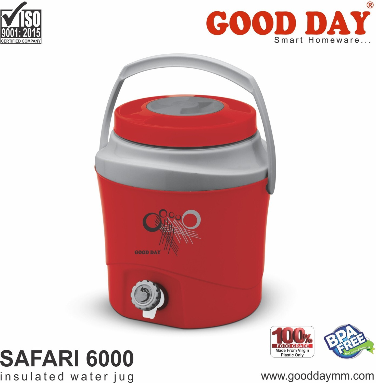 Image of Good Day 5.45 L Plastic Water Jug