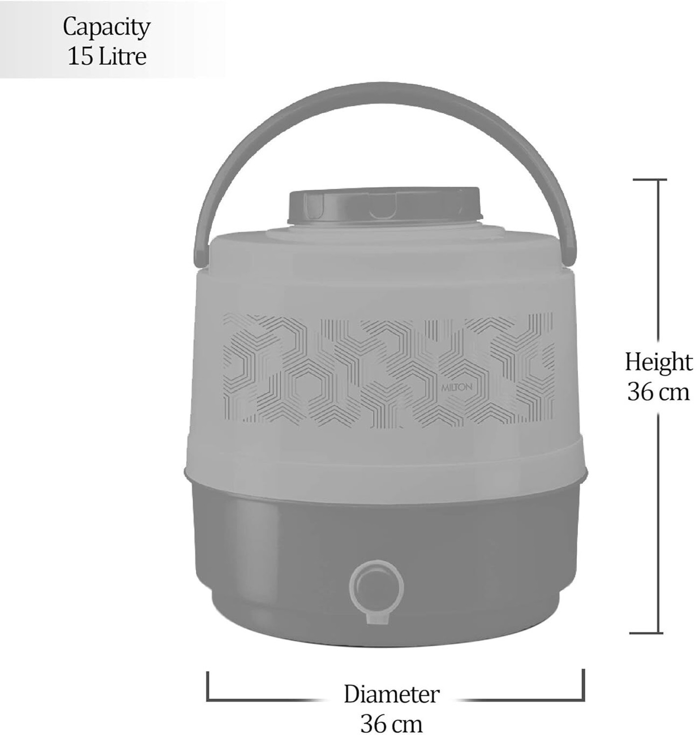 Image of MILTON 15 L Plastic Water Jug
