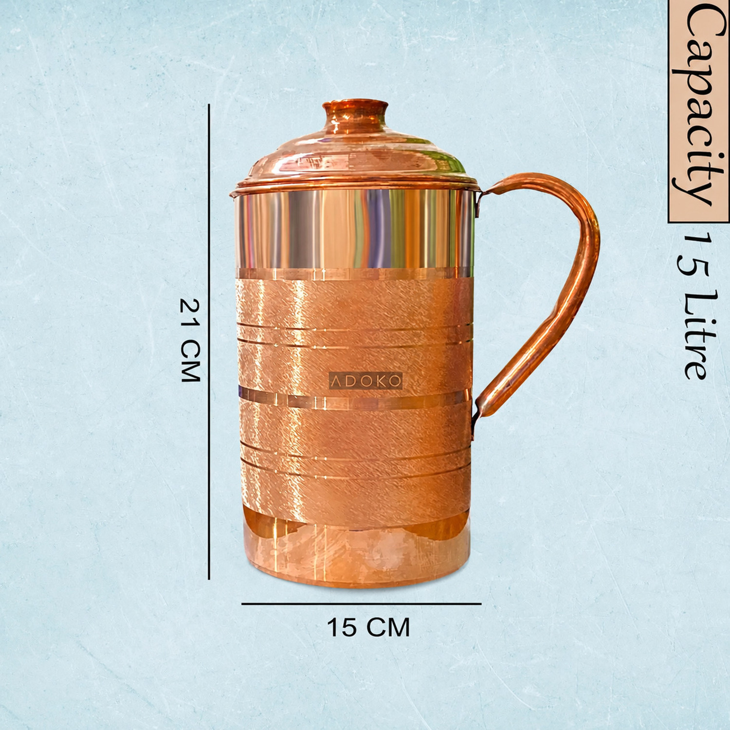 Image of ADOKO 1.5 L Copper Water Jug