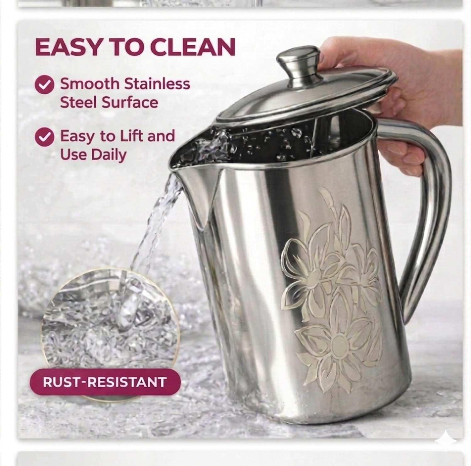 Image of DARK CLOUD 1.9 L Stainless Steel Water Jug