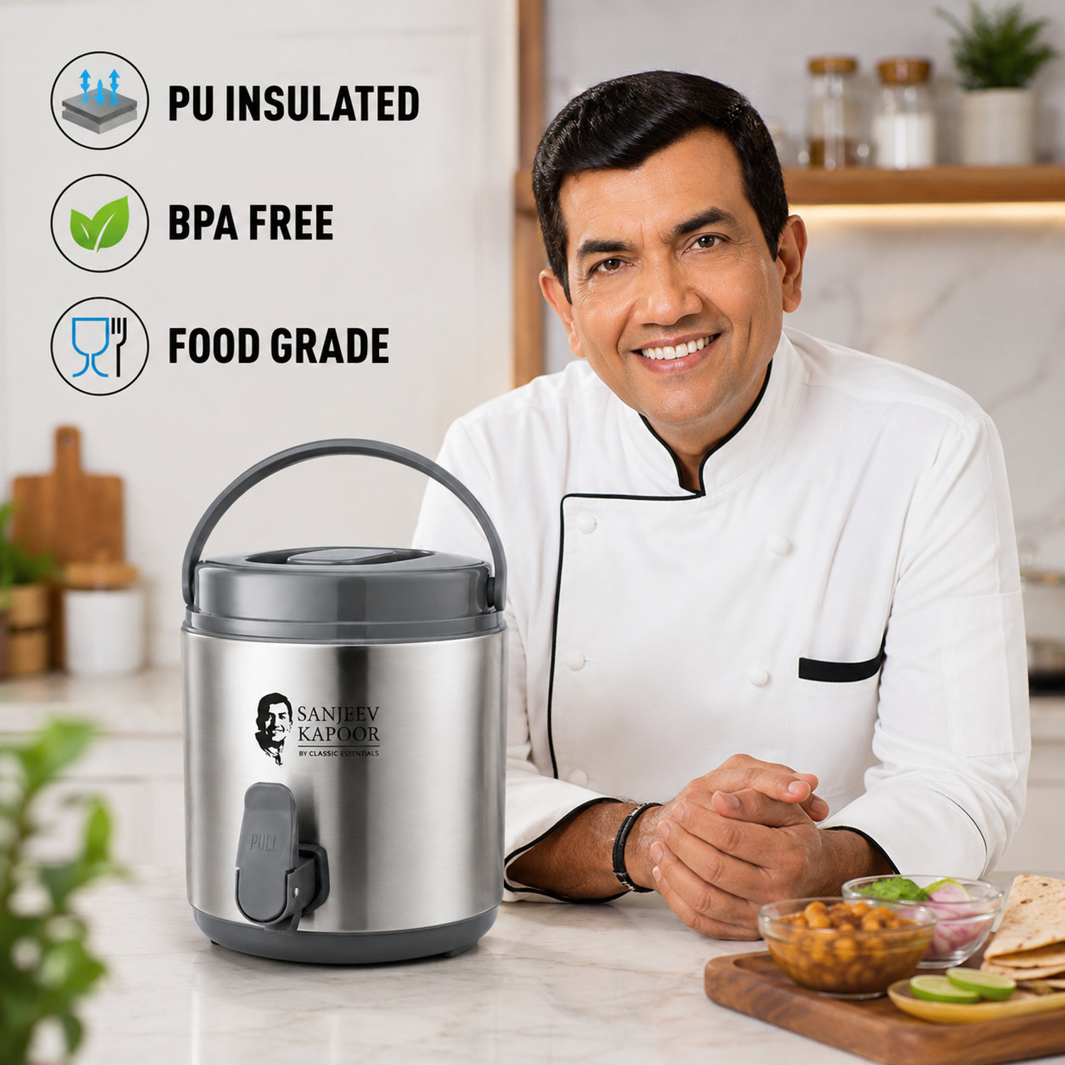 Image of Sanjeev Kapoor 8.5 L Stainless Steel Water Jug