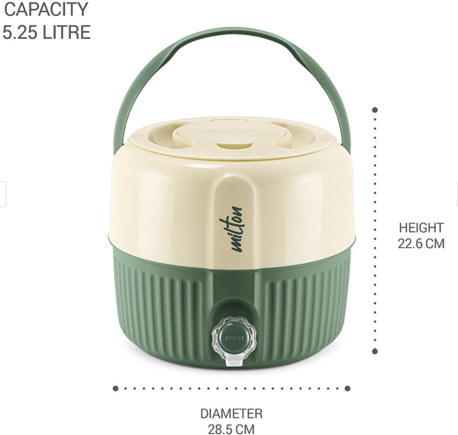 MILTON 5.25 L Plastic Water Jug