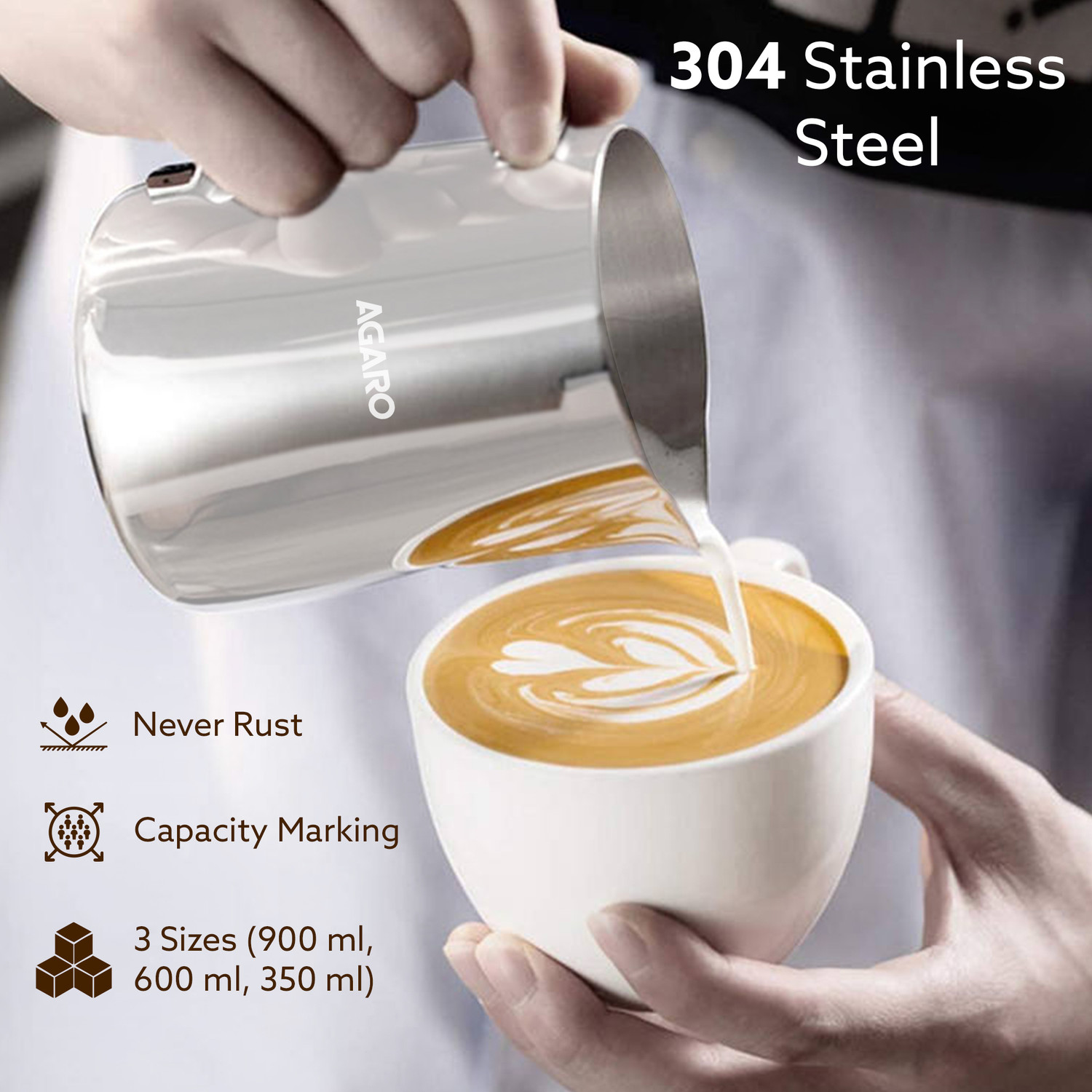 Image of AGARO 350 L Stainless Steel Measuring Jug