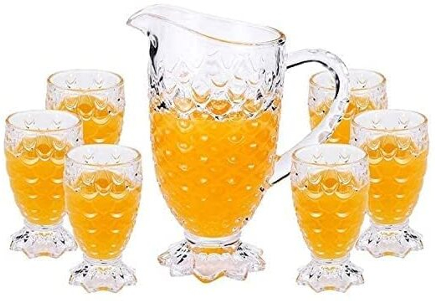 Image of Red-Rubby Pineapple Design Glass Water and Juice Jug with Glasses Jug Glass Set