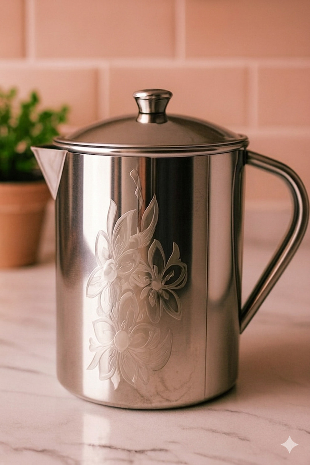 Image of shilpa steel works 1.9 L Stainless Steel Water Jug