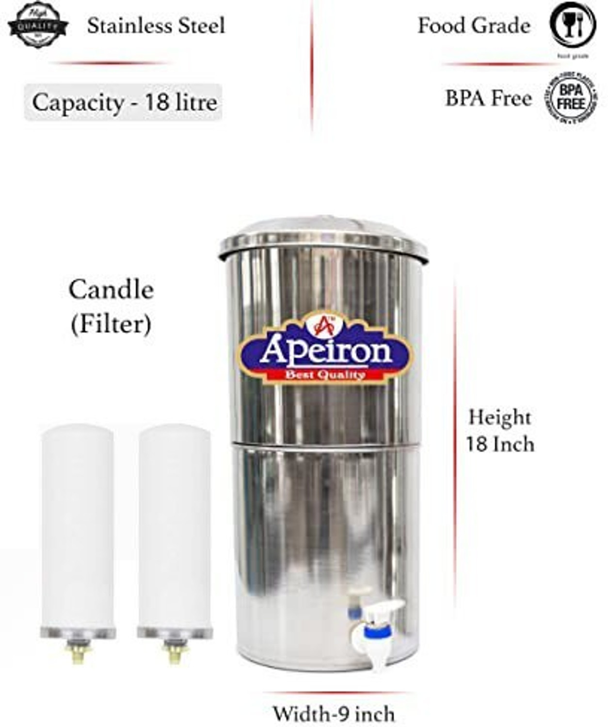 Image of Apeiron AP-WATERFITER 18 NEW CANDLE Bottom Loading Water Dispenser
