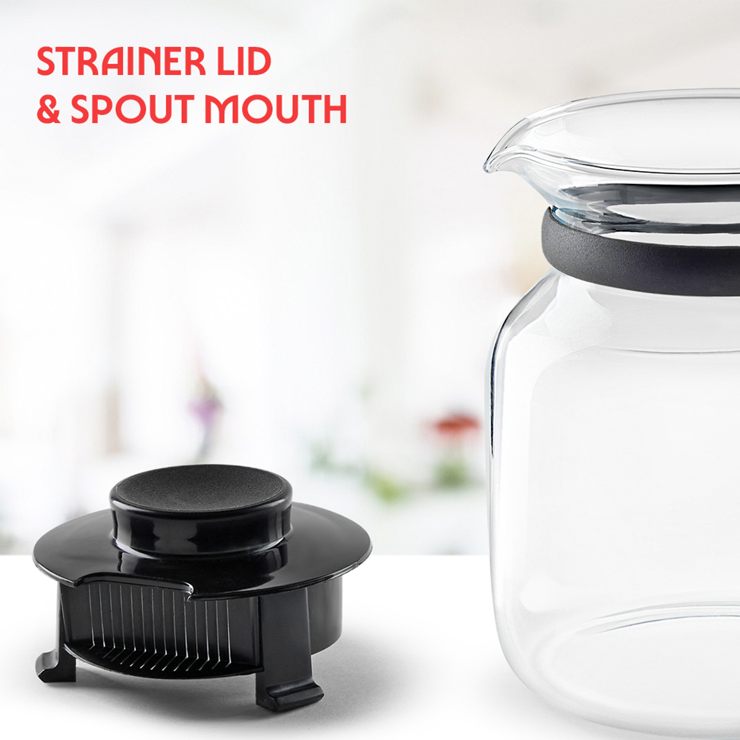 Image of BOROSIL 0.65 L Borosilicate Glass Kettle Jug