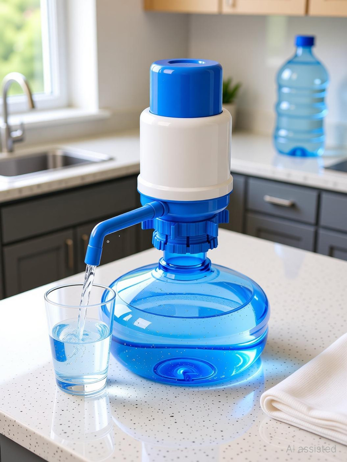 Image of AquaGo 20 L Plastic Hand Pump Manual Water Dispenser