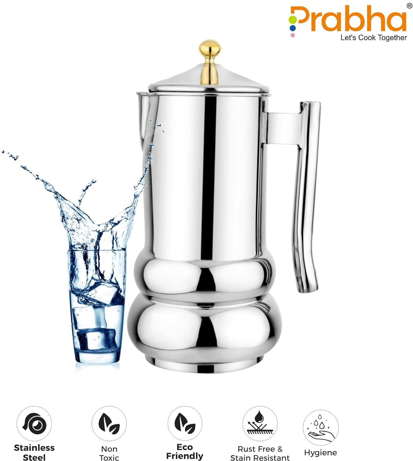 Image of PRABHA 2 L Stainless Steel Water Jug