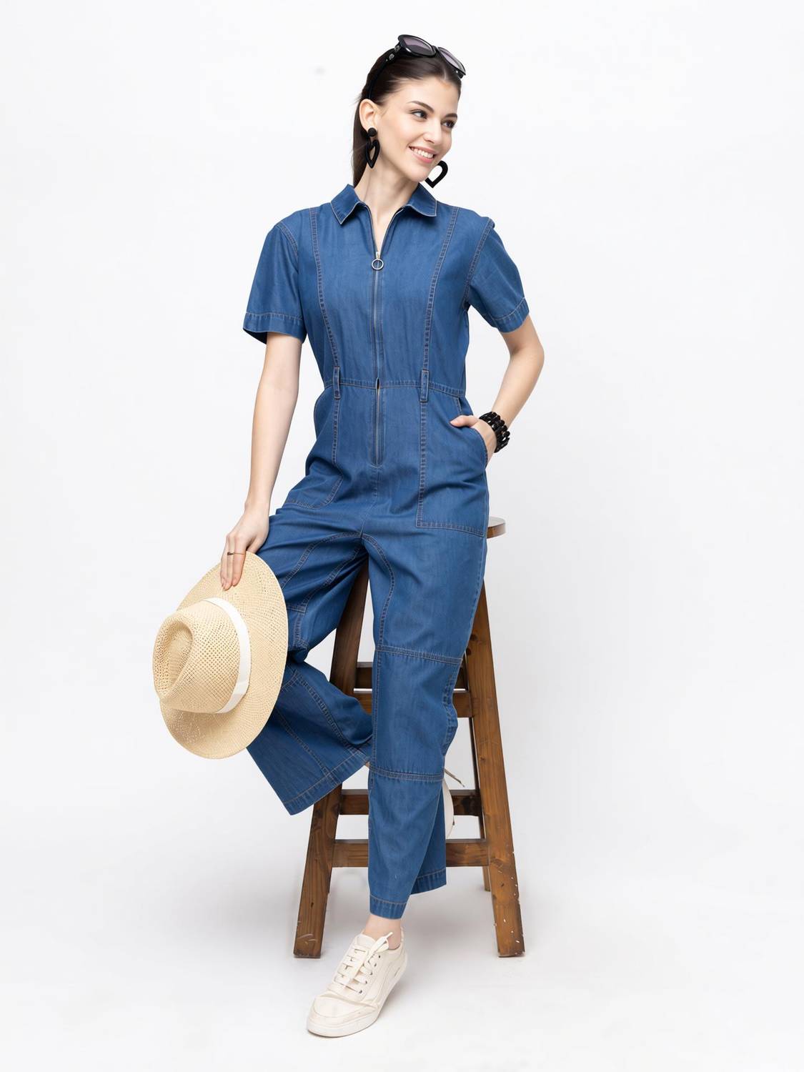 7OUNCE Solid Women Jumpsuit