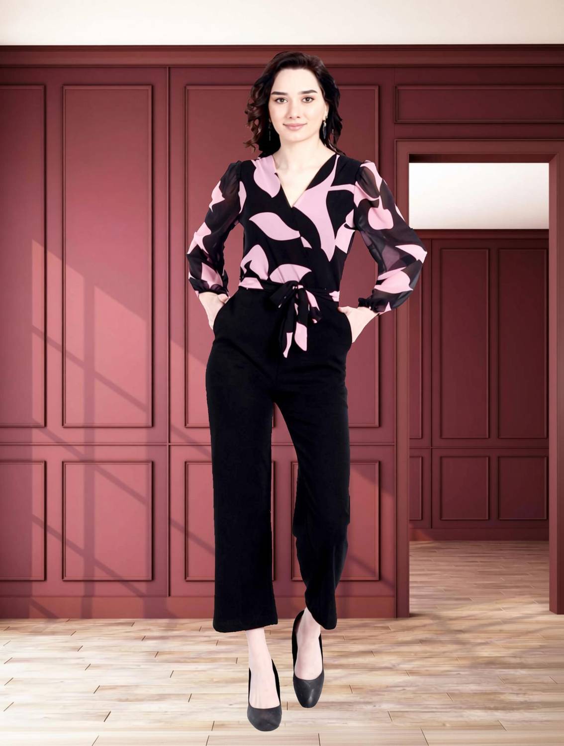 Khodiyar Tex Floral Print Women Jumpsuit