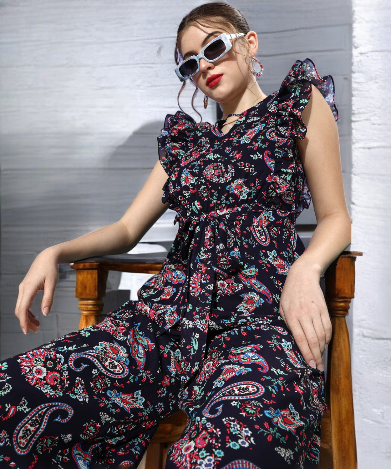 Image of Miss Chase Printed Women Jumpsuit