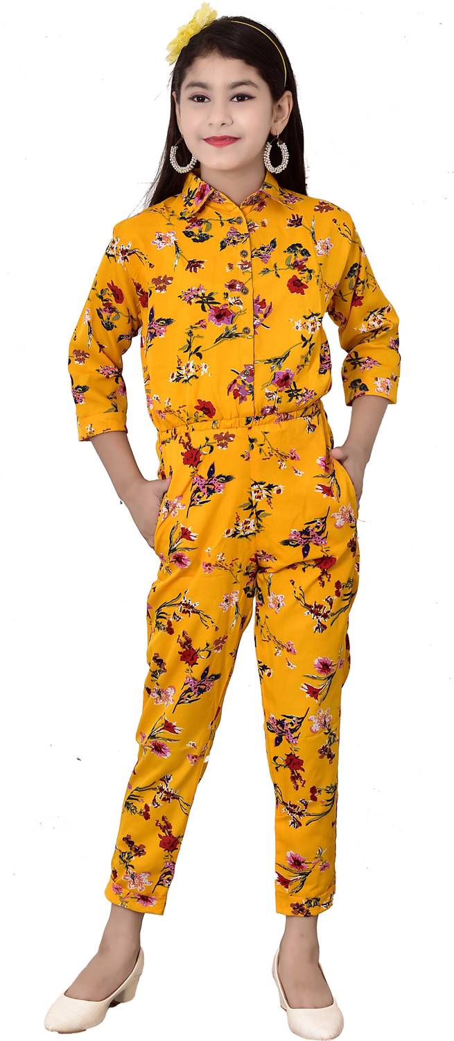 Arshia Fashions Floral Print Girls Jumpsuit