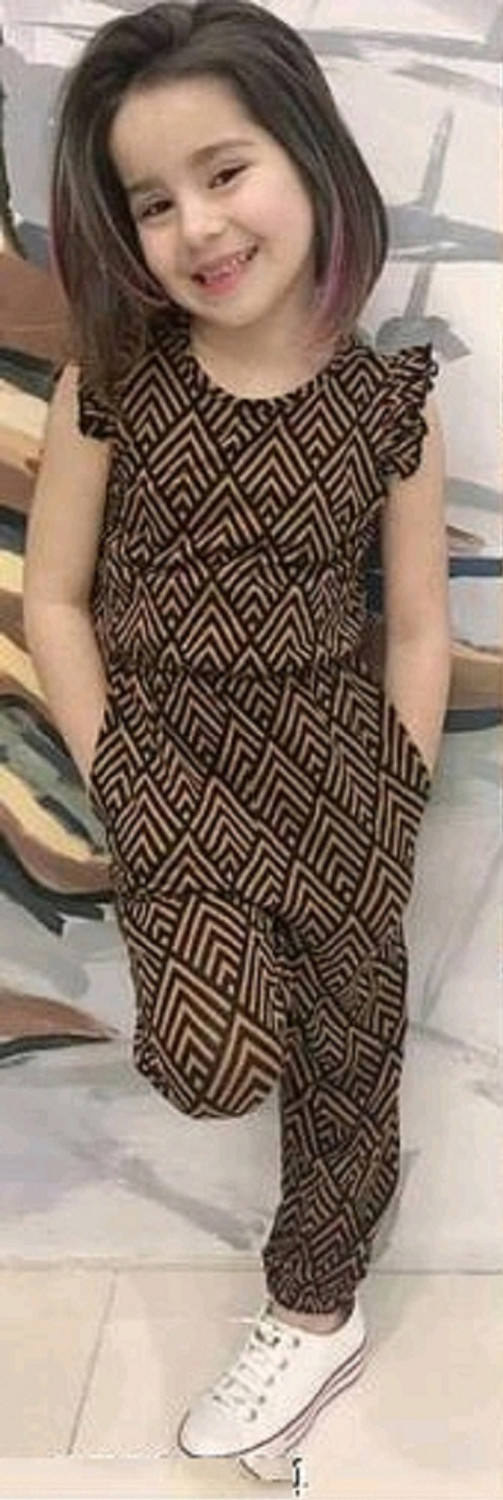 Image of DENJIM FASHION Chevron Baby Girls Jumpsuit