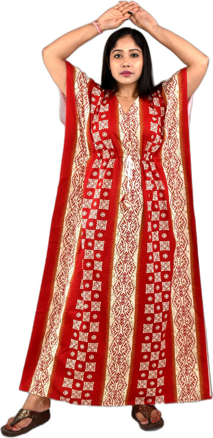 BDROX Printed Cotton Blend Women Kaftan