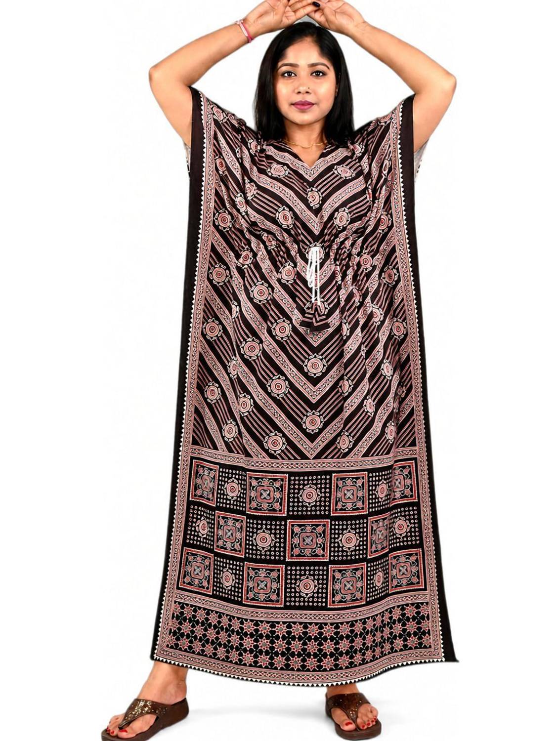 BDROX Printed Cotton Blend Women Kaftan