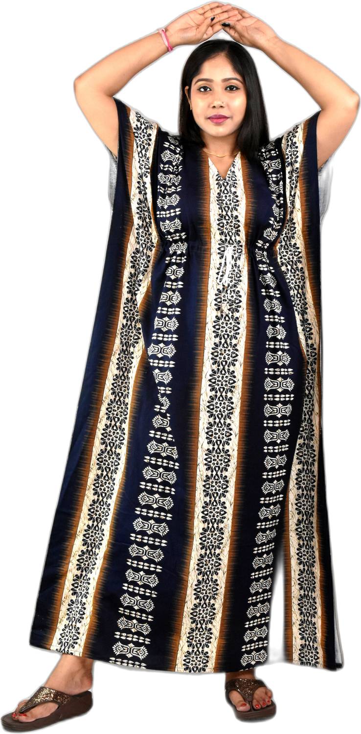 BDROX Printed Cotton Blend Women Kaftan
