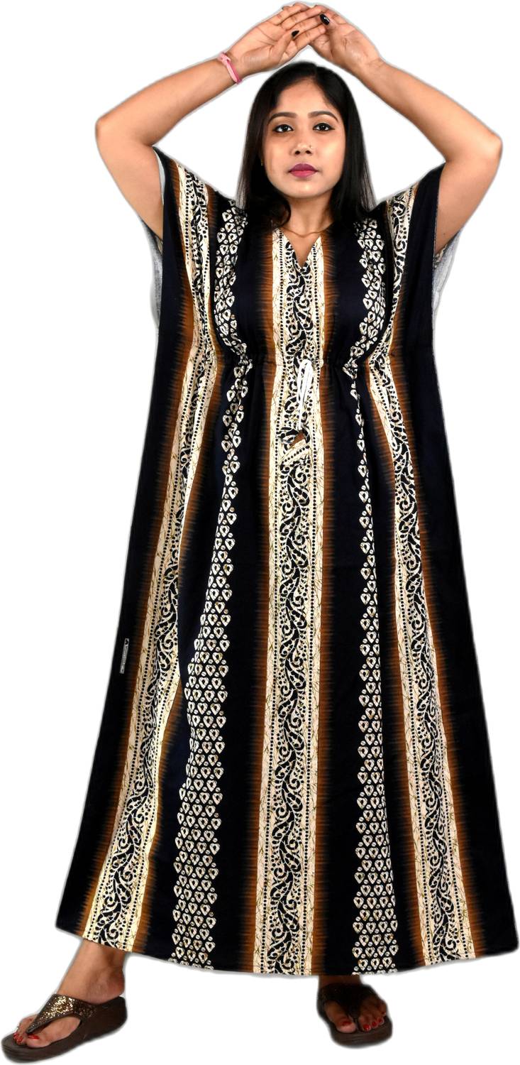 BDROX Printed Cotton Blend Women Kaftan