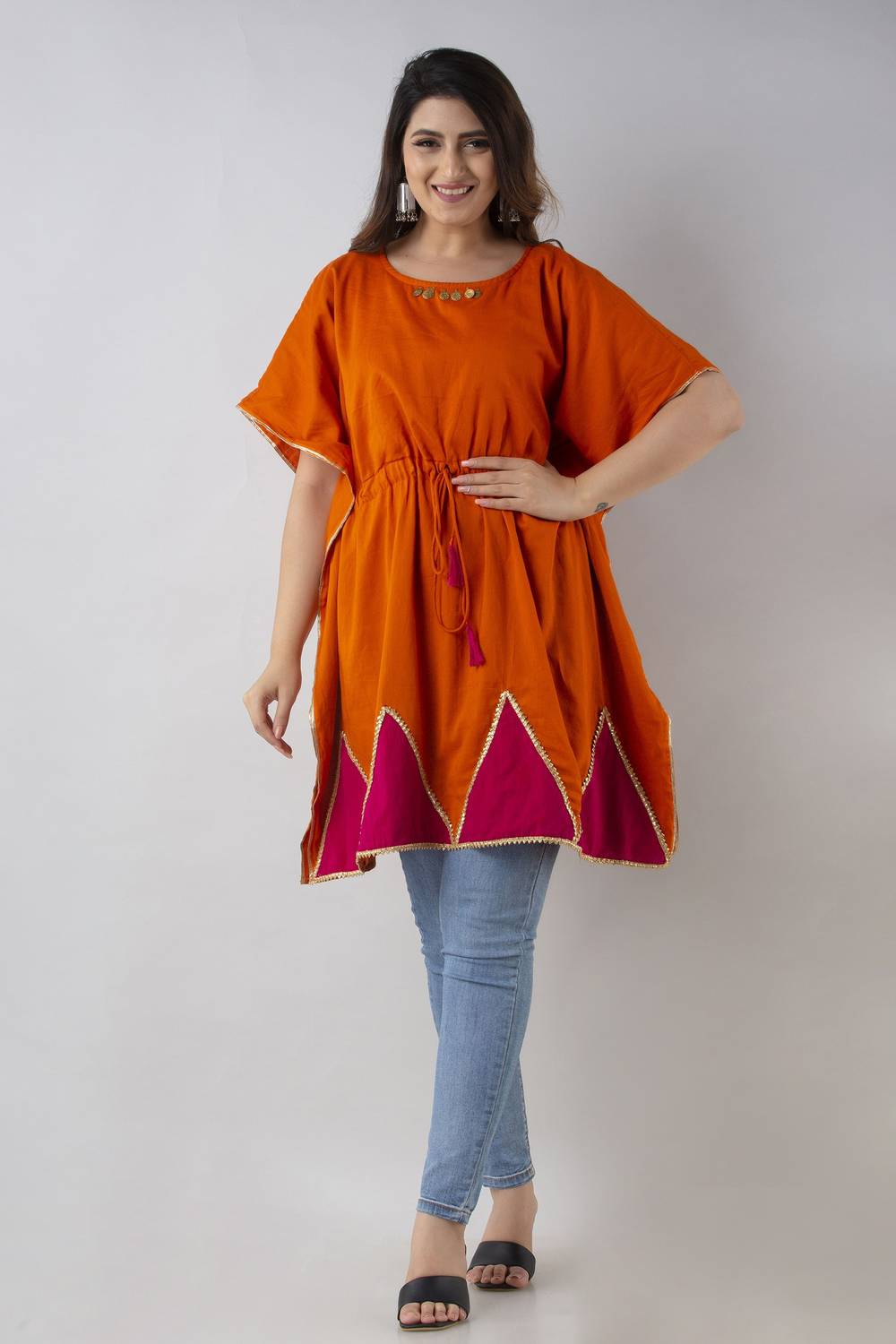 A&k Solid Pure Cotton Women Kaftan