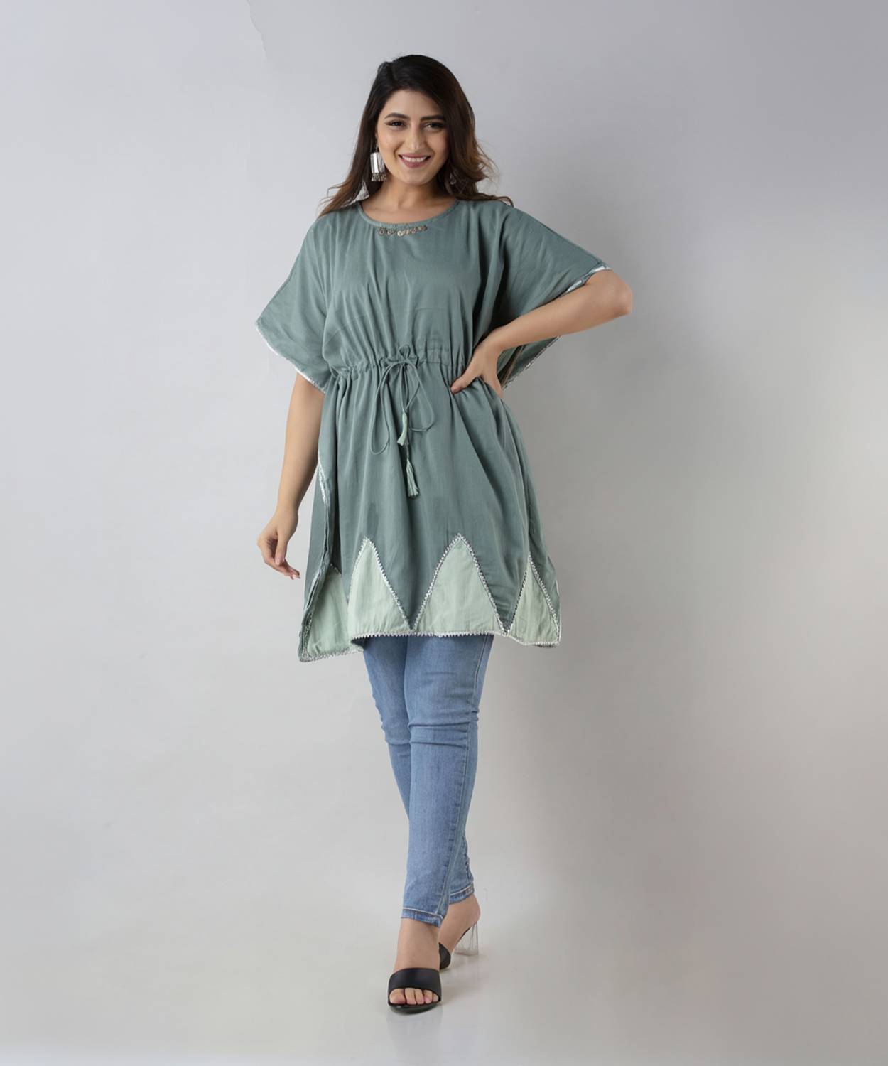 A&k Solid Pure Cotton Women Kaftan