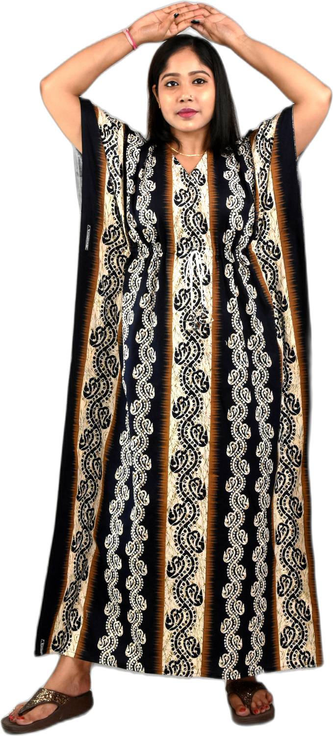 BDROX Printed Cotton Blend Women Kaftan