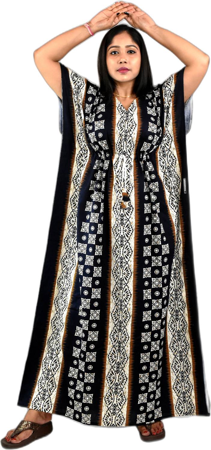 BDROX Printed Cotton Blend Women Kaftan