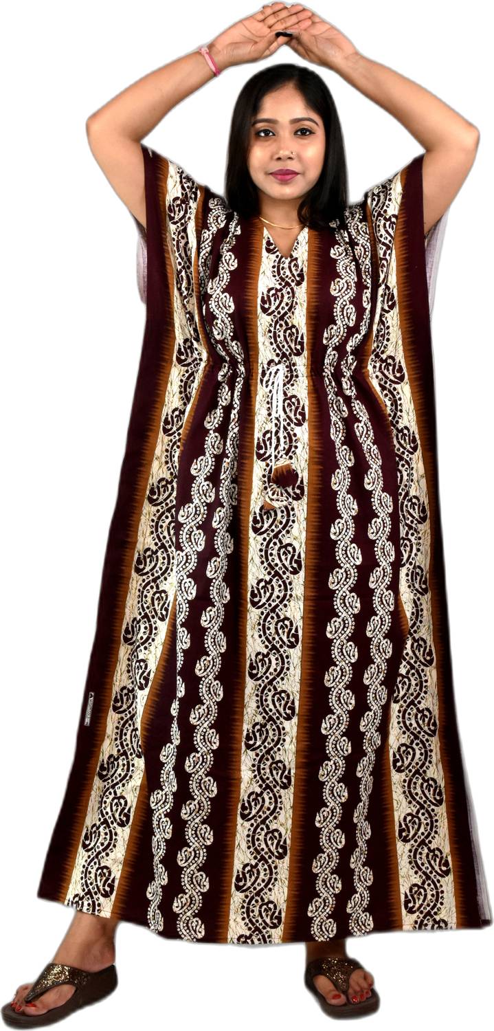 BDROX Printed Cotton Blend Women Kaftan