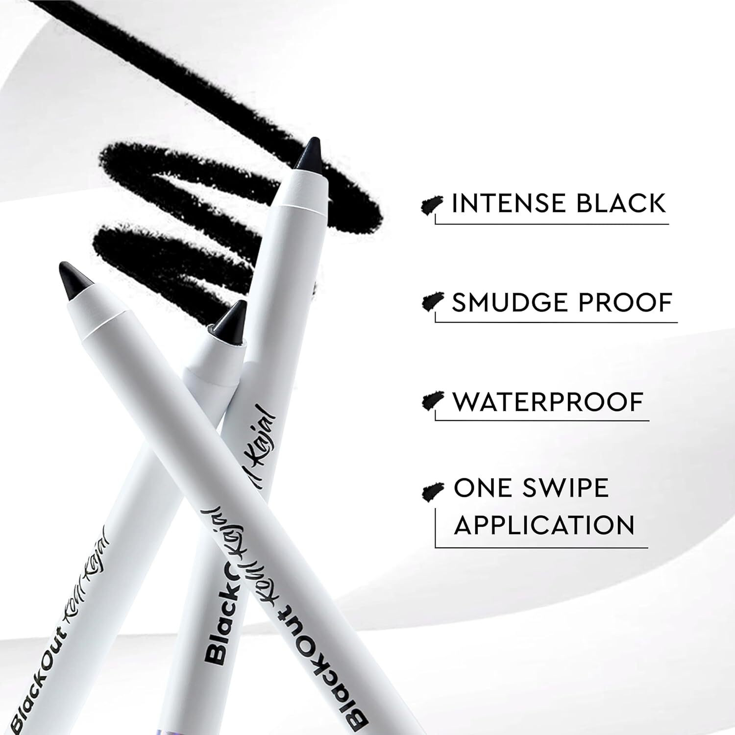 Image of Million Colors BlackOut Kohl Kajal Infused With Chamomile and Almond Oil| Stays Upto 24 Hr
