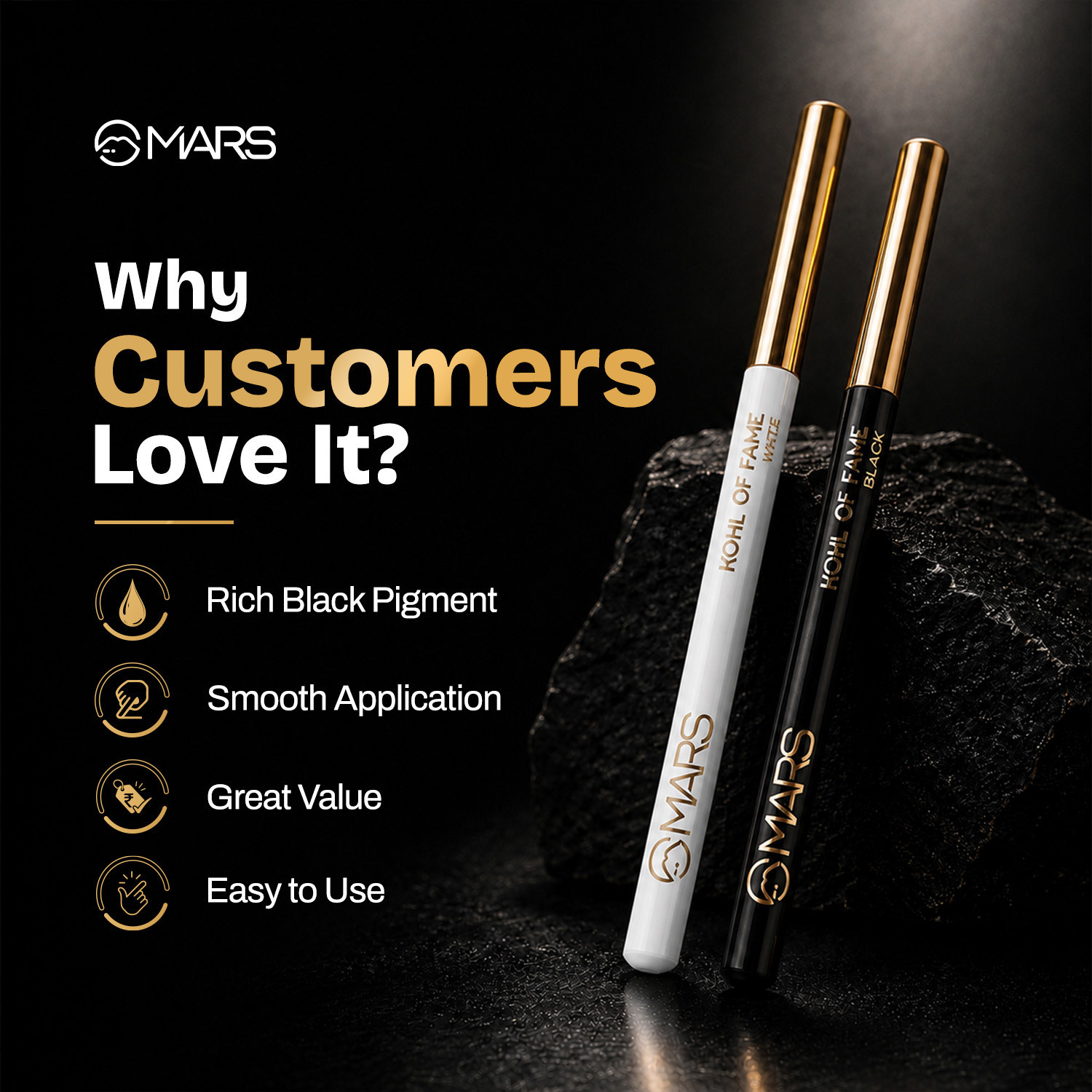 Image of MARS Long Lasting Smudge Proof Kohl White Kajal