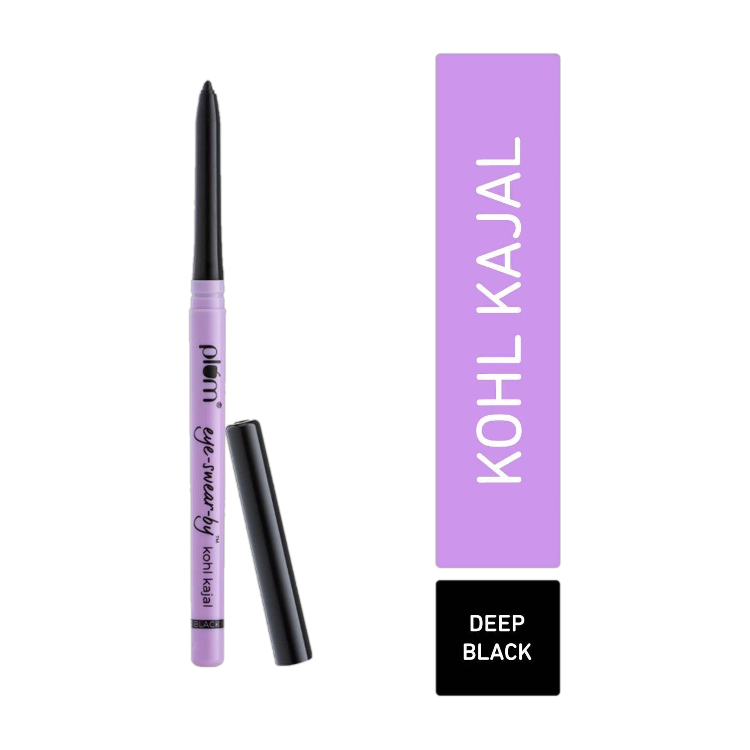 Plum Eye-Swear-By Kohl Kajal | Deep Black| Matte Finish | Smudge Proof & Waterproof