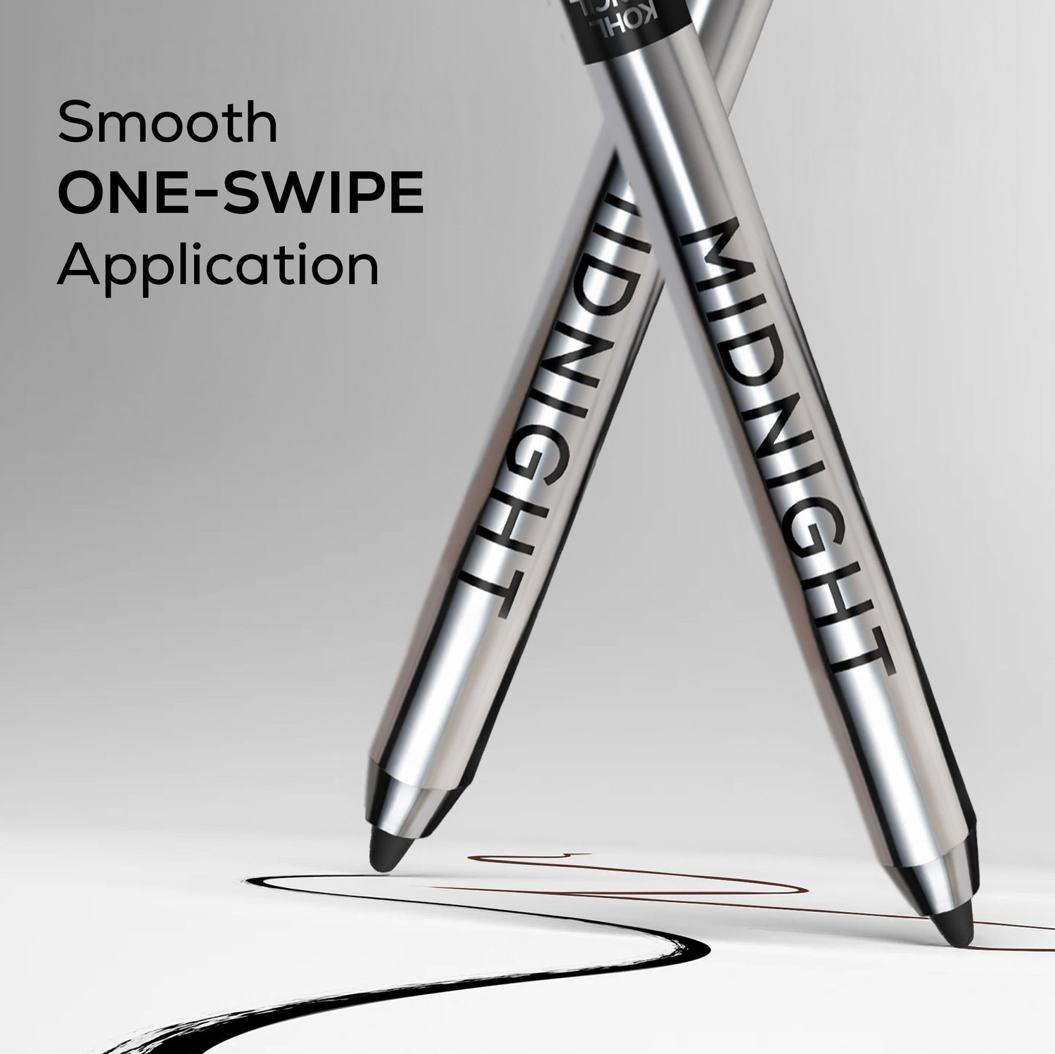 Image of Renee Mini Midnight Kohl Black Kajal Pencil - Waterproof Smudge proof With Sharpener
