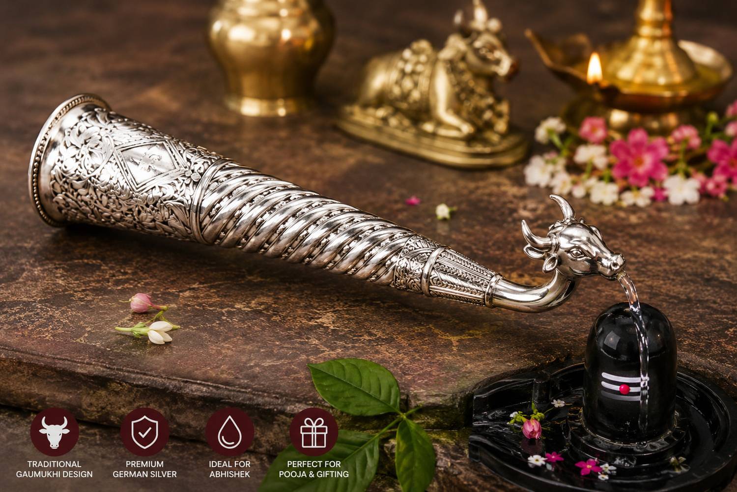DharmaGanga Silver Kalash - Image 1