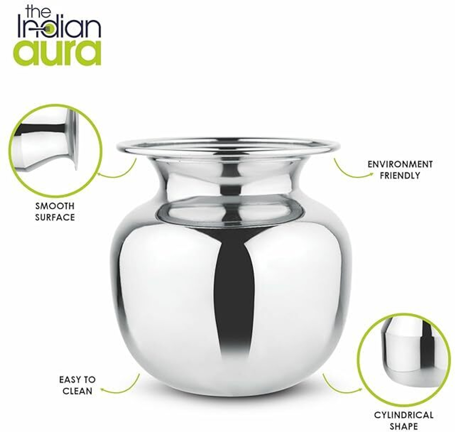 Image of THE INDIAN AURA Lota For Puja 200ml | Lotaa For Drinking Water Lota Stainless Steel Stainless Steel Kalash