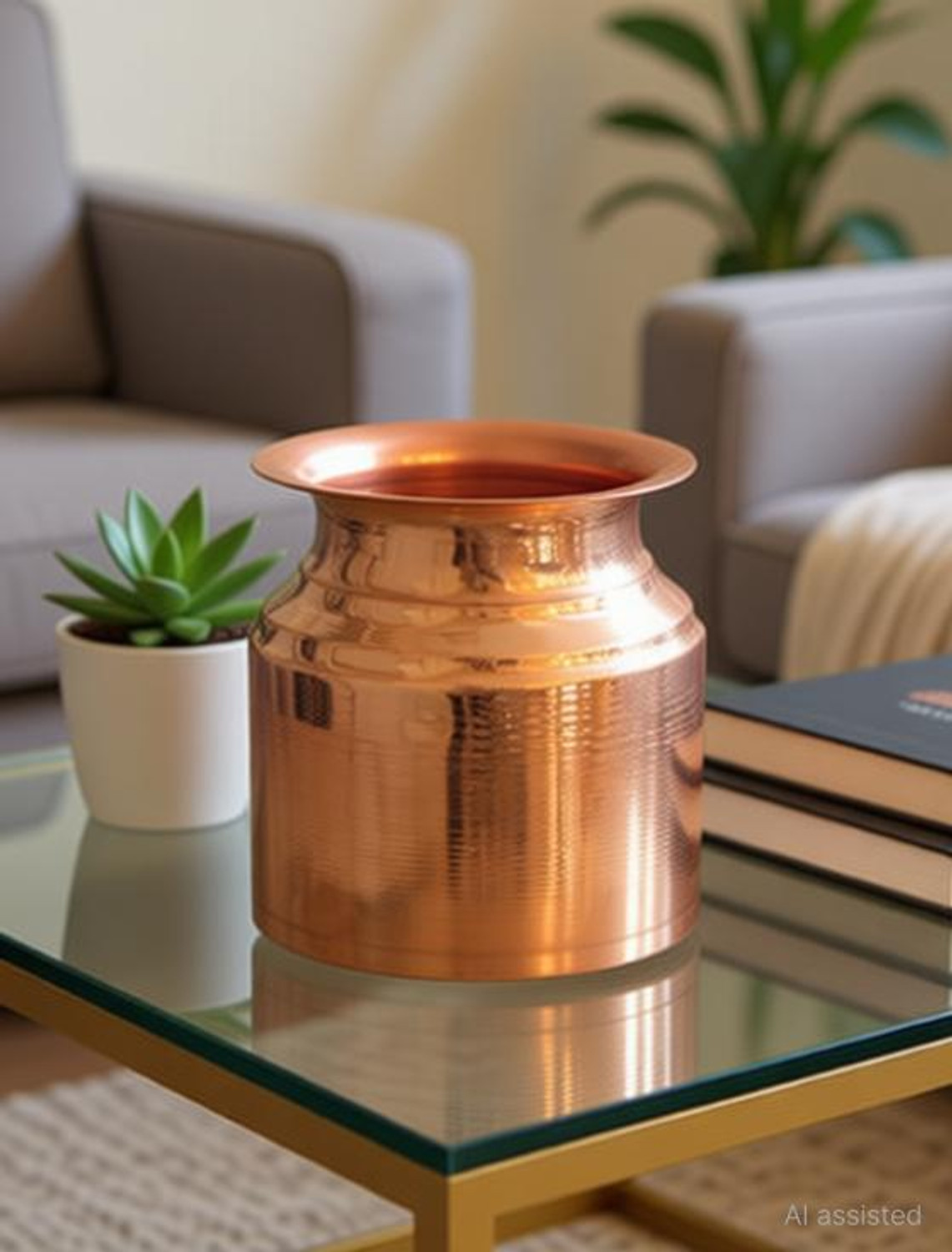 Image of UAPAN Copper Lota for Puja patra (3.5 Inch 500ml) Copper Kalash