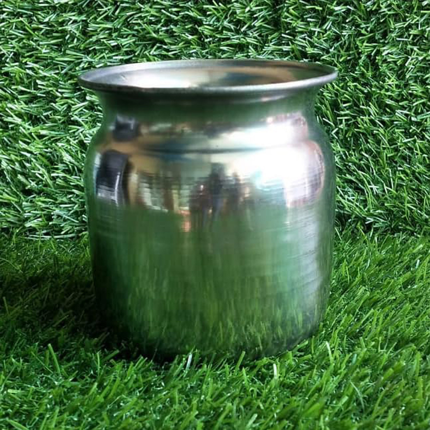 Image of salvusappsolutions Steel Pooja Lota: Sacred Water Vessel for Rituals and Worship (Silver 4 Inch) Steel Kalash