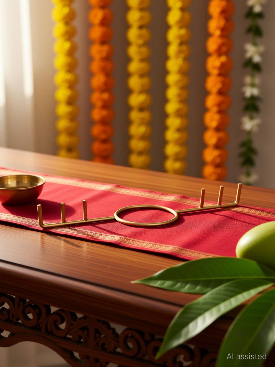 aflah Kalash Kadi Metal Rode Kalasam Flower Stand Stick for Lakshmi Varalakshmi Pooja Iron Kalash