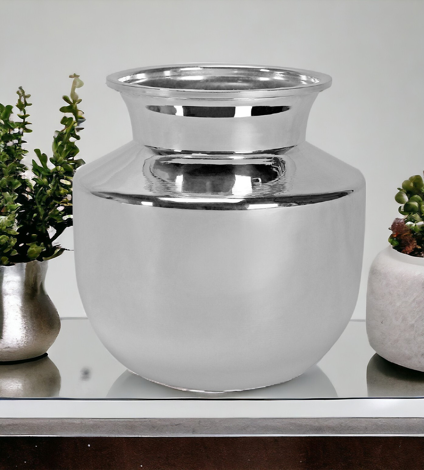 Image of Sigaram German silver plain Chumbu for pooja and festival decorative Silver Plated Kalash