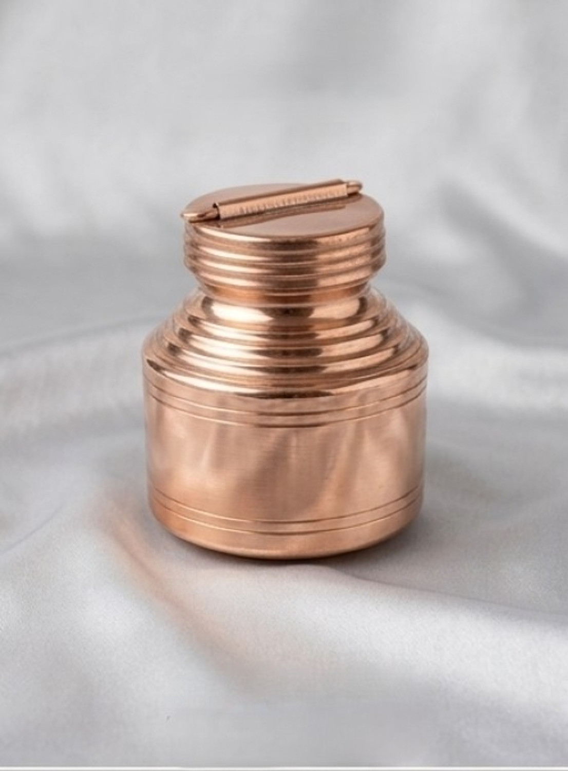 Image of Desi Dhatu Pure Copper Kalash |Lota|Chembu|with Lid for Ganga Jal & Temple Use 500 ML Copper Kalash