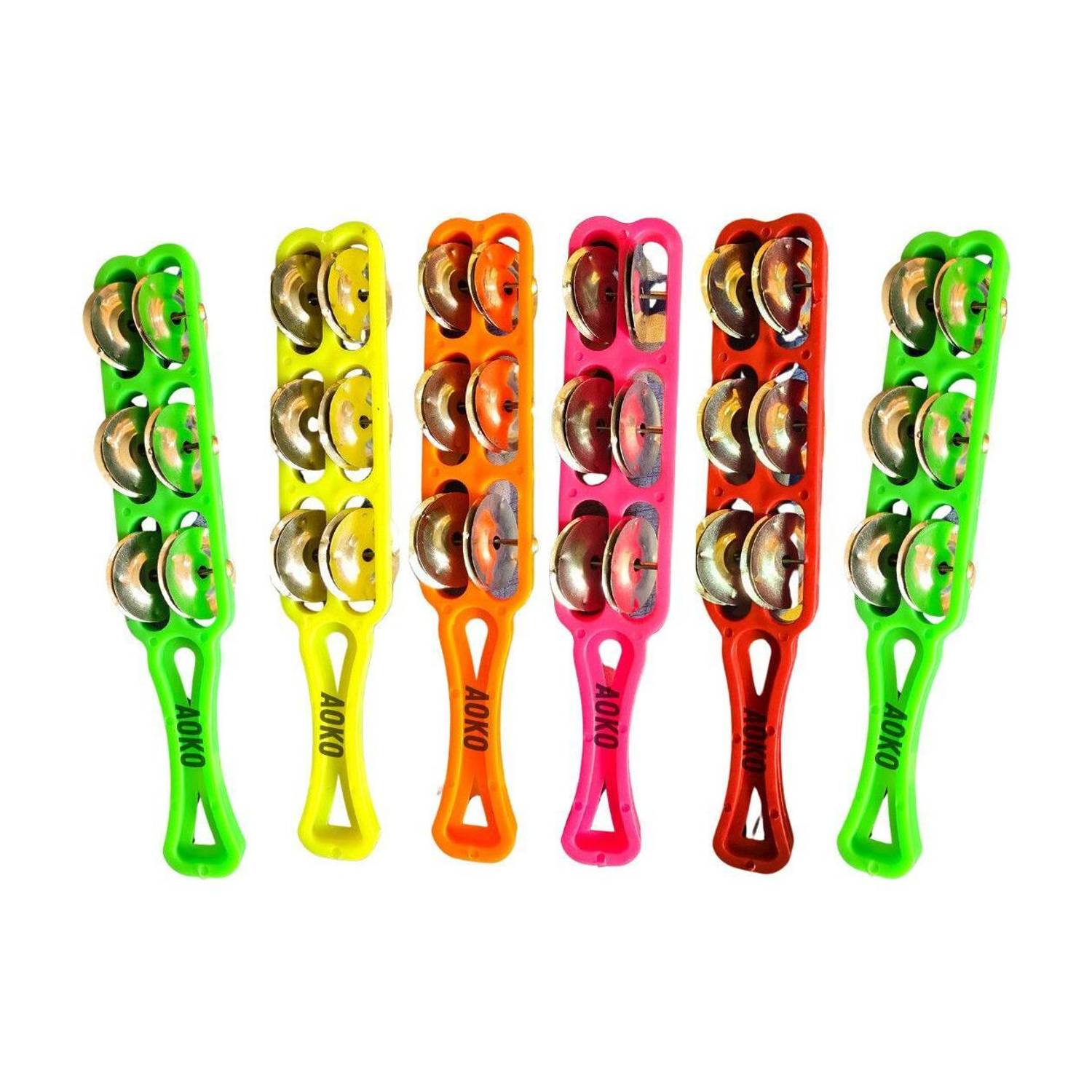 AOKO PACK OF 2 Plastic Taal Kanjira Kartal Musical Instrument for Kirtan Puja Bhajan Kartal Instrument