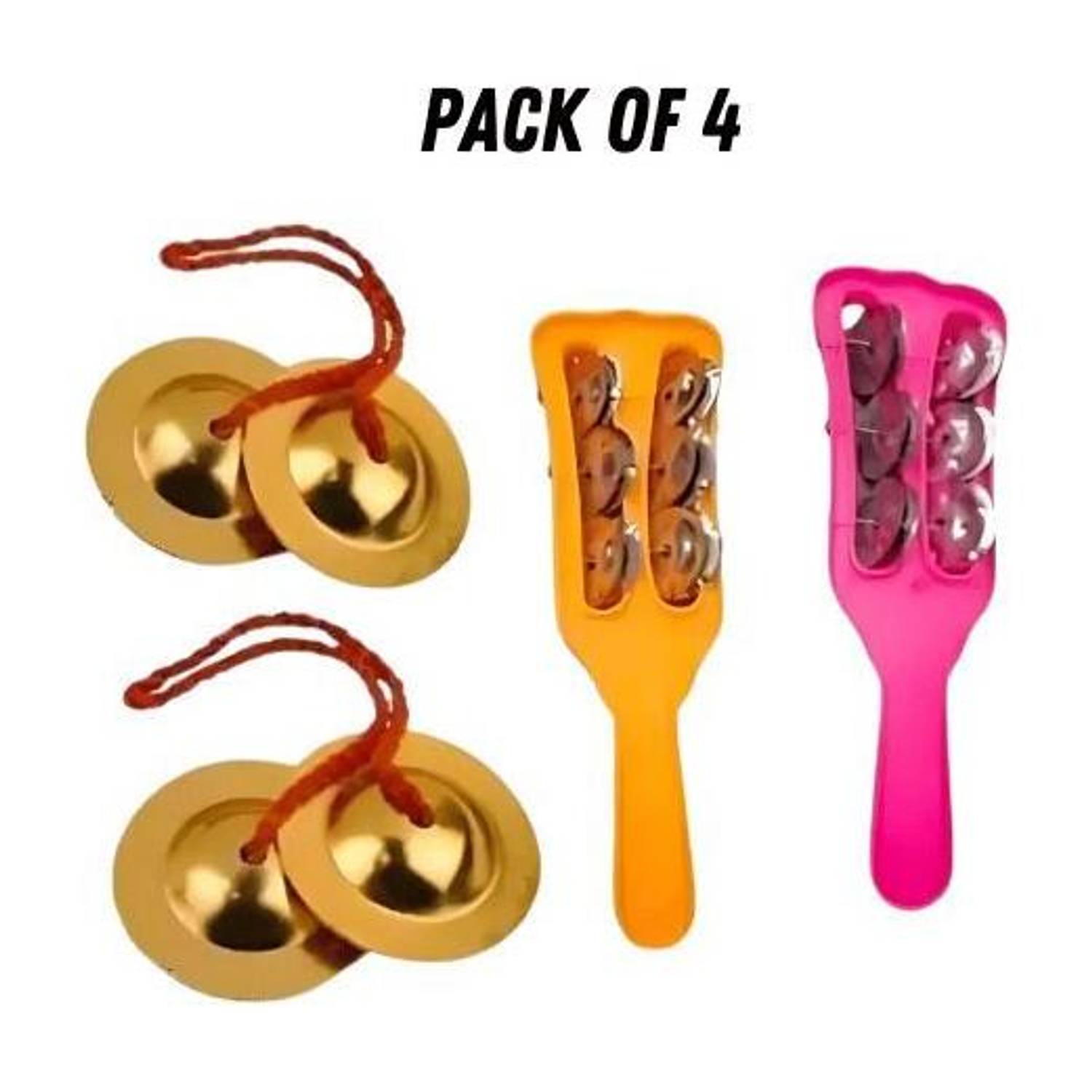 AOKO PACK OF 4 Khartal Hand Cymbals Traditional Indian Instrument Kartal Instrument