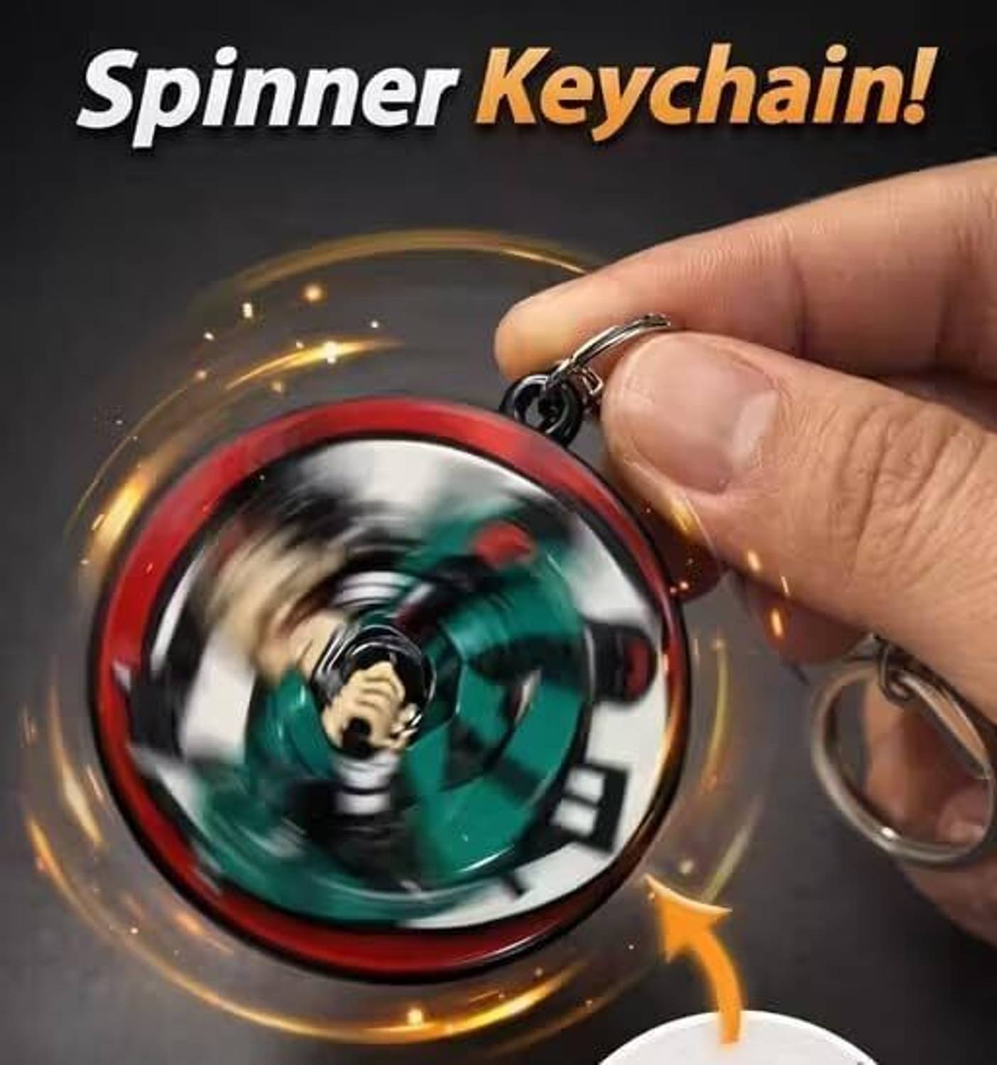 World Gift Mart Demon Slayer Spinning Keychain - Image 2