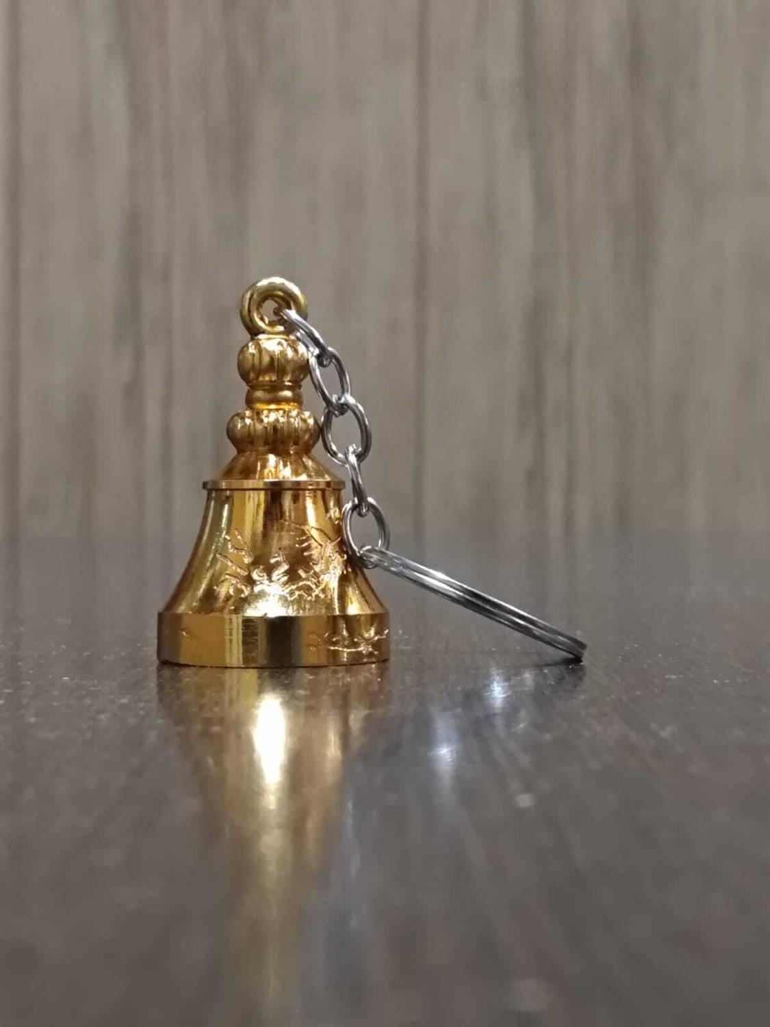ABS TRADERS Guardian bell Keychain for Gift bell for Car Bike Bags Metal Gold-Silver(1PCS) Key Chain