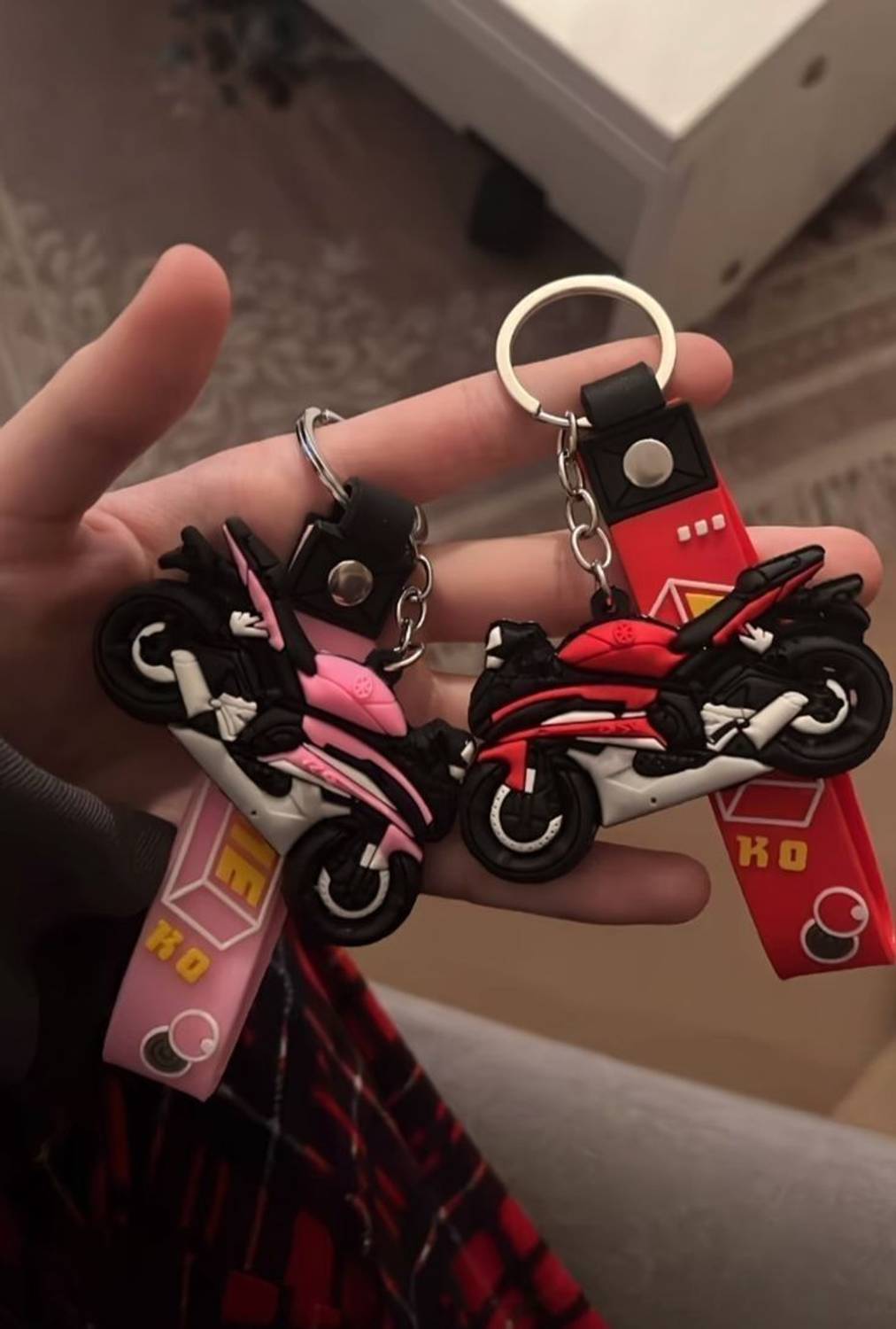 MAVB Racing Bike Rubber Key Rings/Keychain - Kawaii Keychain, 3D