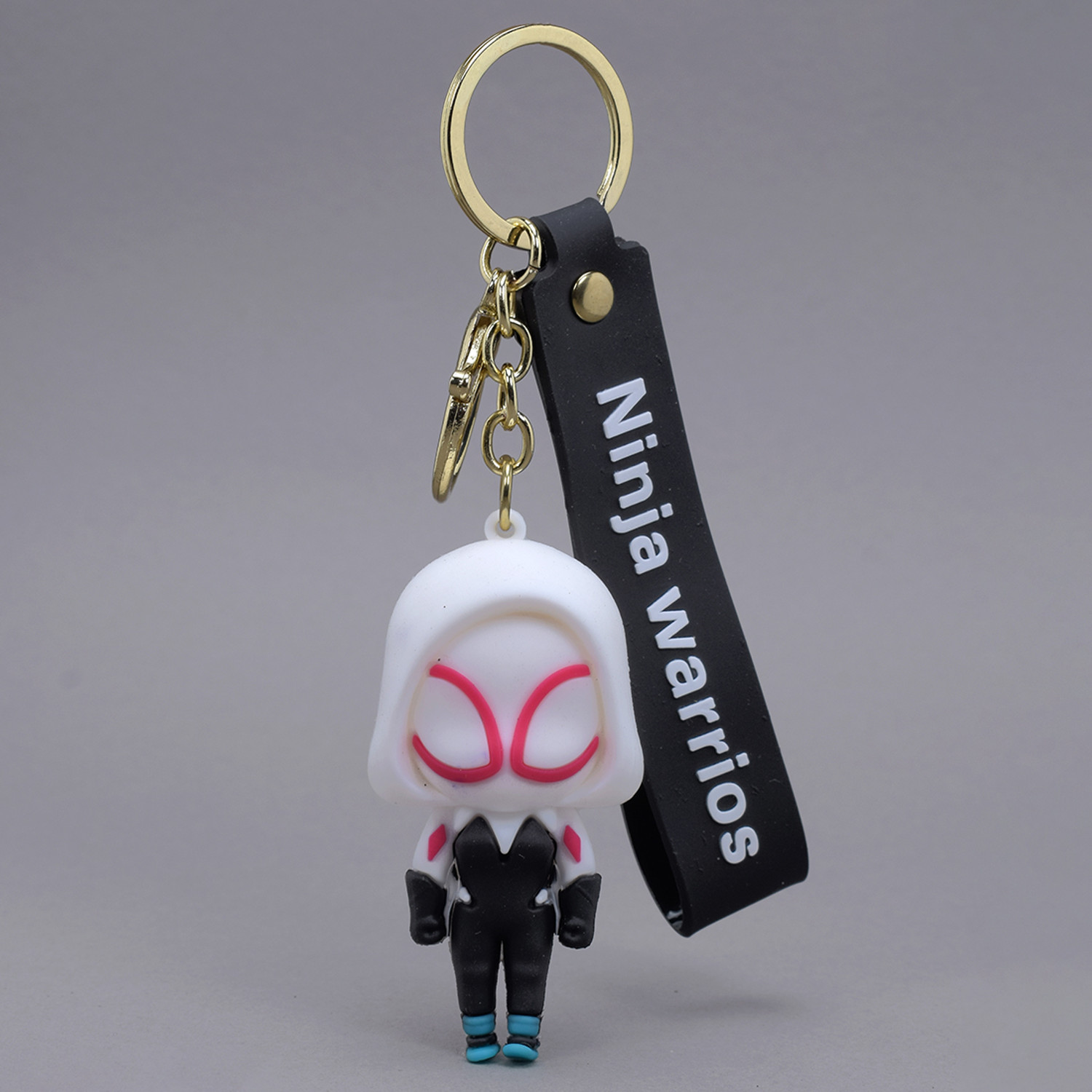 Image of Daiyamondo Spider-Gwen Ghost-Spider 3D Keychain | Premium Silicone Ninja Warrior Bag Charm Key Chain
