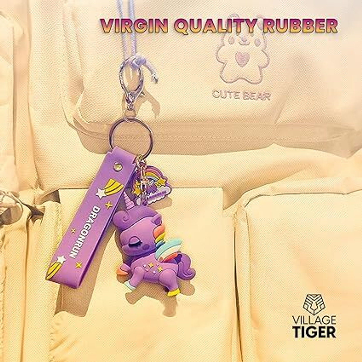 Image of HEMANT ART COLLECTION purple keychain Unicorn Key Chain