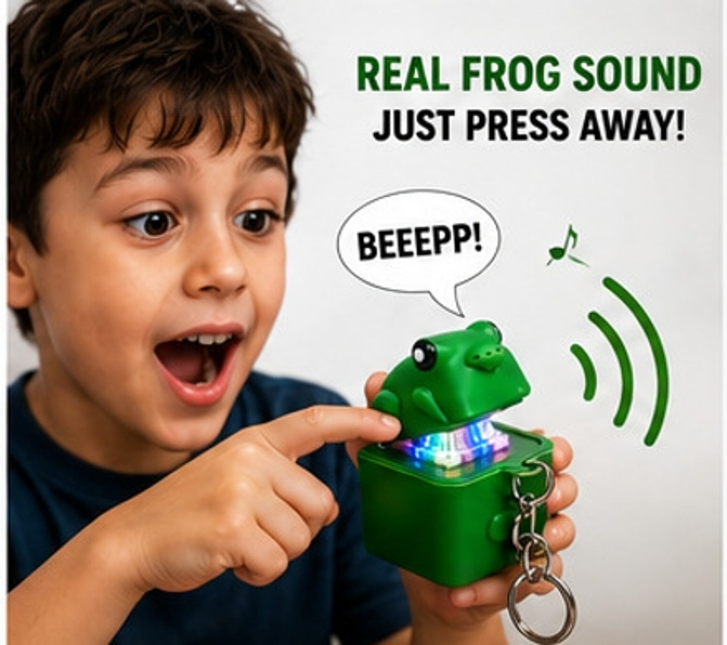 Image of VINAYOM Frog Sound LED Keychain Croaking Fidget Toy Cute Gift for Kids Adults Girls Key Chain
