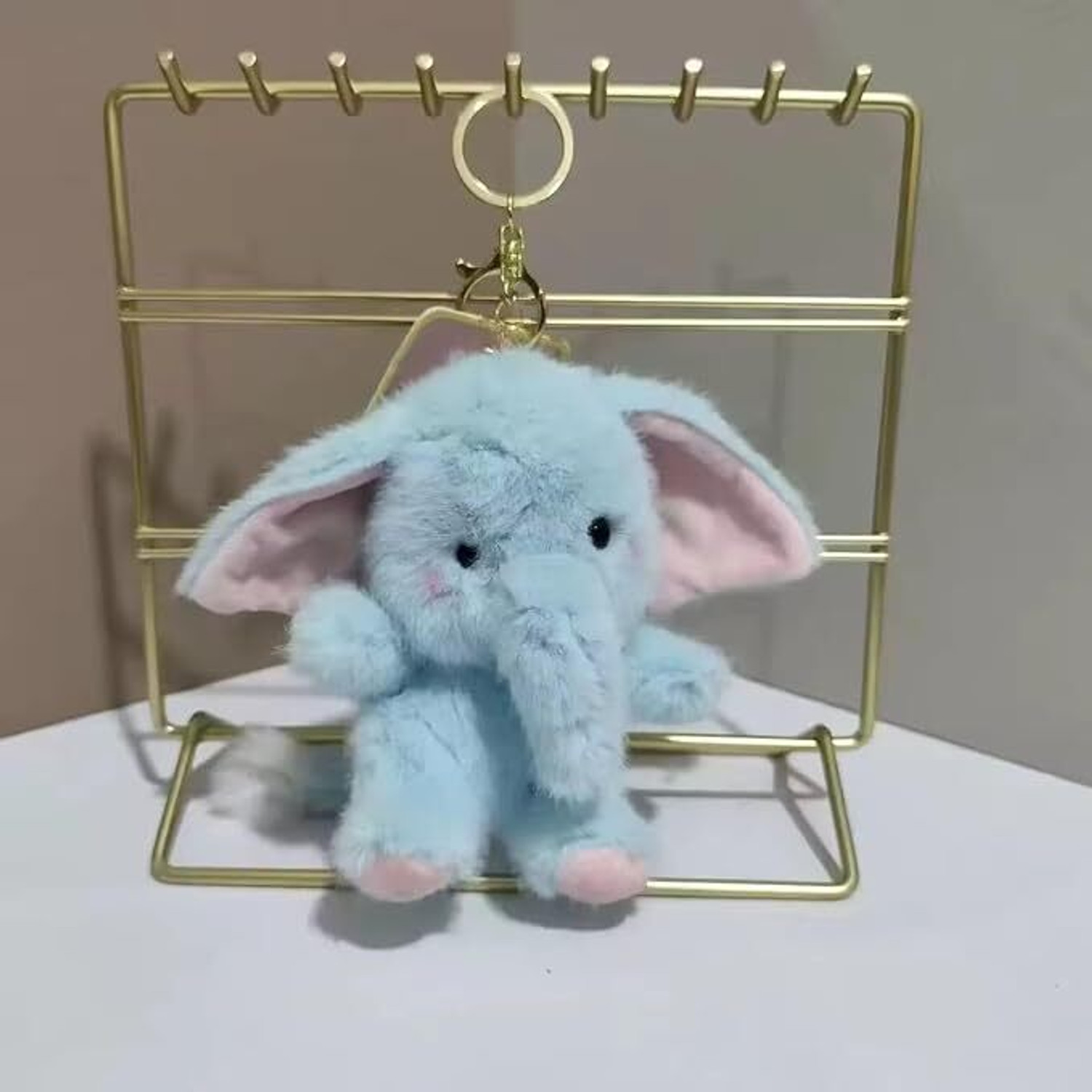 Image of GLIMMZ Cute Elephant Teddy Keychain for Men, Women, Kids Soft Plush Key Ring for Bags Key Chain