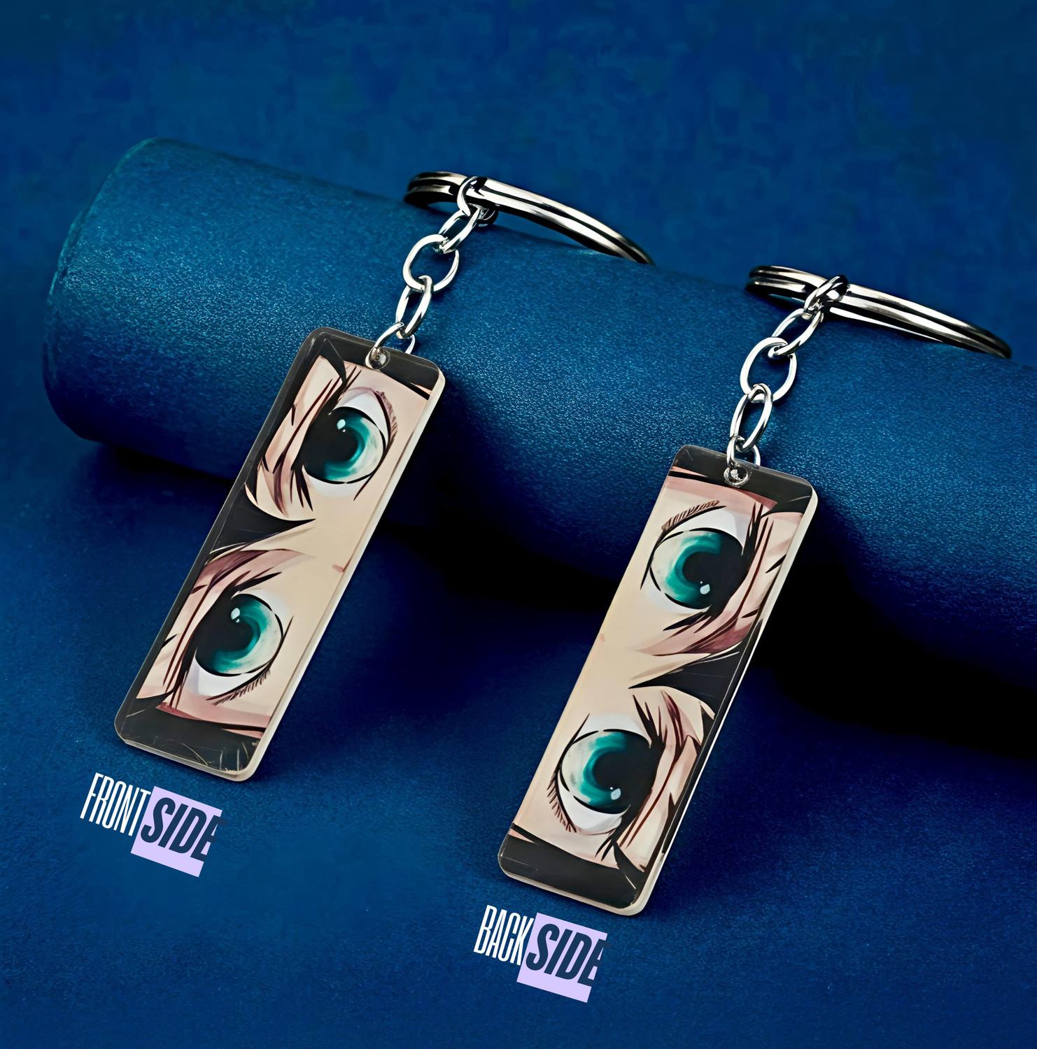 Image of ZYNKAI Anime Demon Slayer Glowing Eyes Acrylic Keychain | Premium UV Print Key Chain